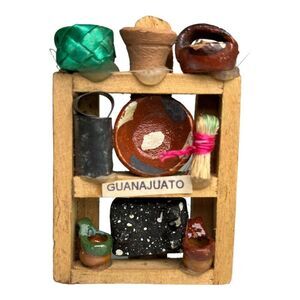 Mexican Miniatures Magnet Folk Art Pottery Wall Hanging 2.5” Tiny Dishes Pots